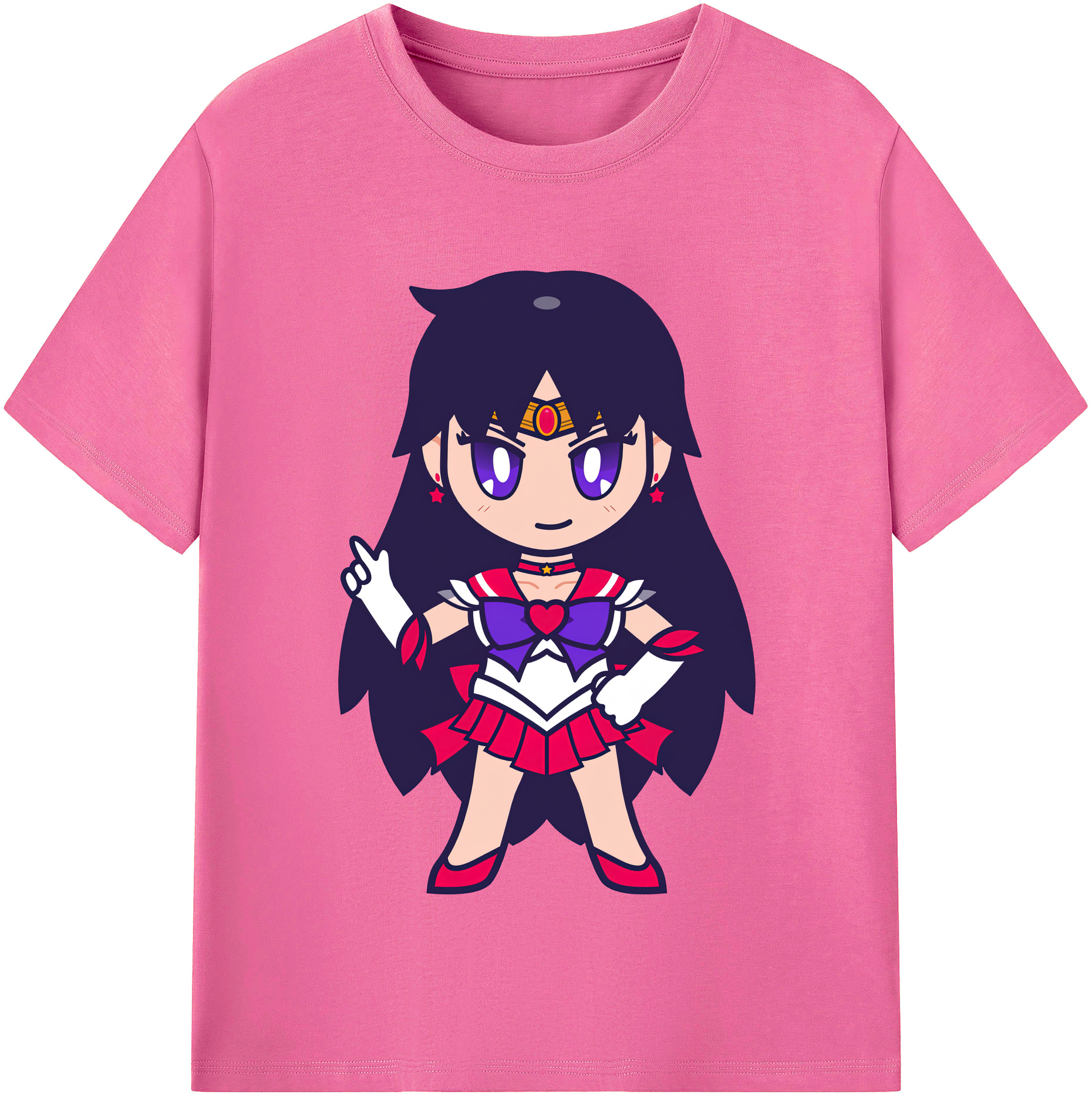 （画像用） 美少女戦士セーラームーン 火野レイ ひの レイ Sailor Moon Hino Rei （セーラーマーズ,Sailor Mars） レディースカジュアルプリントTシャツ（綿100％）